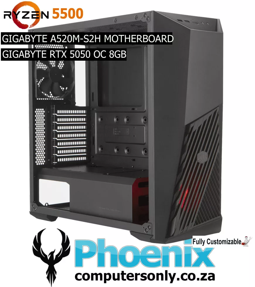 Budget Gaming PC – Ryzen 5-5500 | RTX 5050 | 16GB | 512GB NVMe SSD | 650Watt