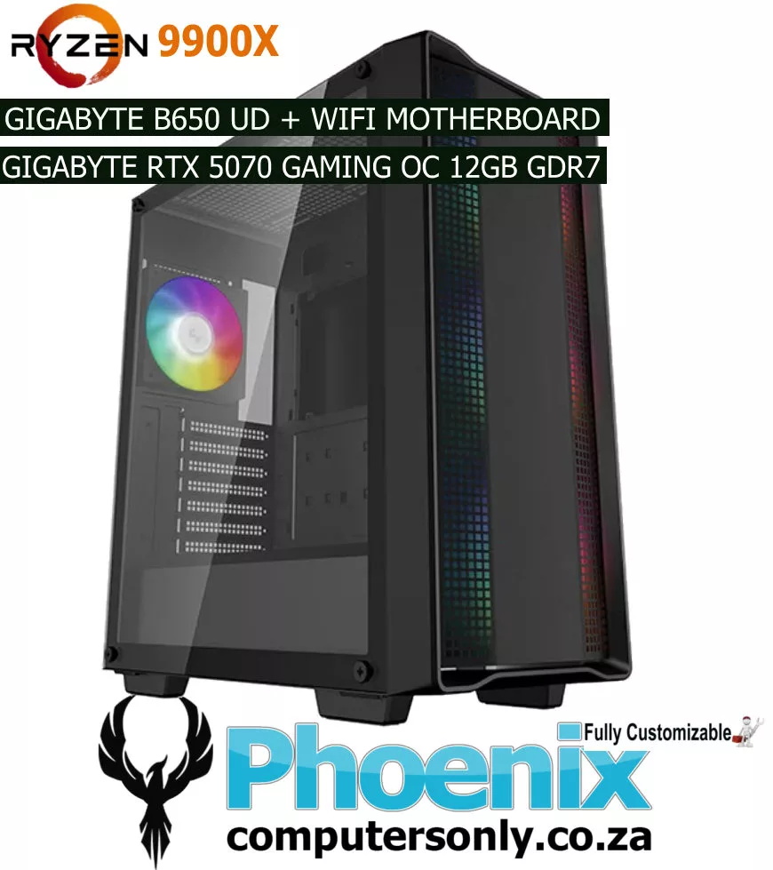 Pro Gaming PC Q063571 – RYZEN 9 9900X | RTX 5070 | 16GB DDR 5 | 1TB NVMe M.2 | 850Watt