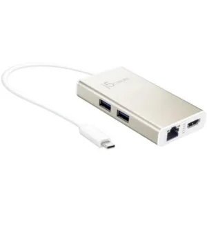 J5 Create USB-C Multi-Adapter - HDMI/Ethernet/USB 3.1 HUB/PD 3.0