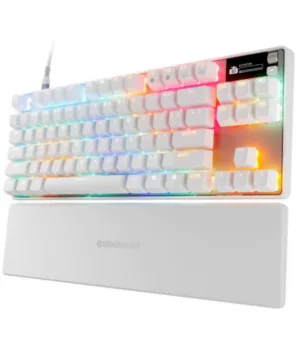 STEELSERIES APEX PRO TKL GEN 3 WHITE US WIRED MECHANICAL KEYBOARD OLED Smart Display