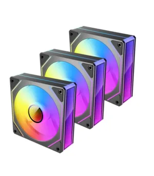 Antec VISION PWM 120mm ARGB Infinity Mirror Case Fan 3 Pack - Black