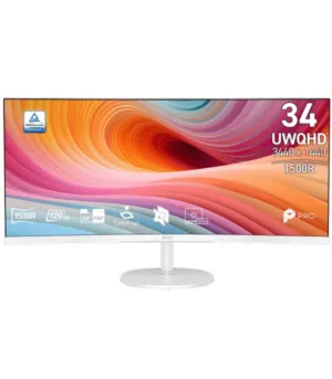 MSI 34" 120Hz Curved VA (3440 x 1440) White Monitor PRO MP341CQW E12